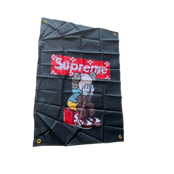 Supreme x Kaws Crying Jordan  2x3 Flag Banner ft Outdoor Polyester with Grommets - Picture 1 of 1